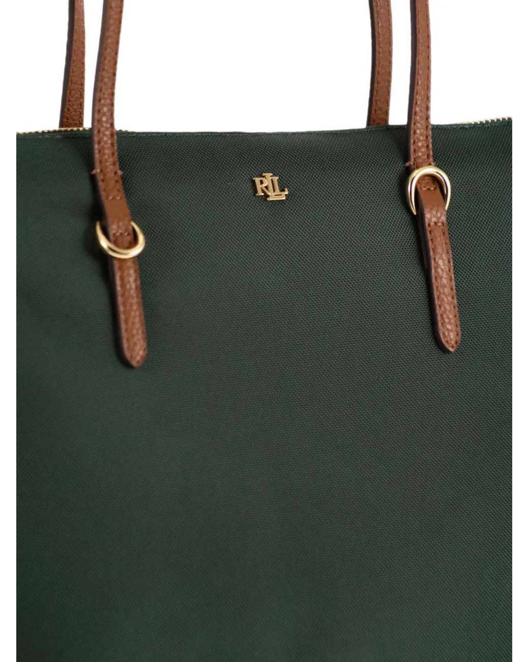 Ralph Lauren Black Keaton Logo-Plaque Tote Bag