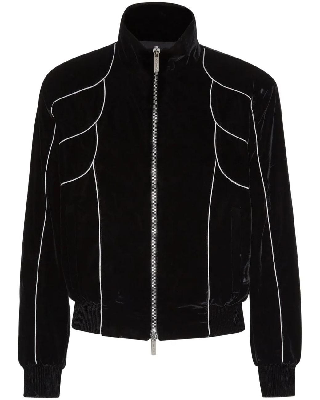 DSquared² Black Velour Bomber Jacket for men