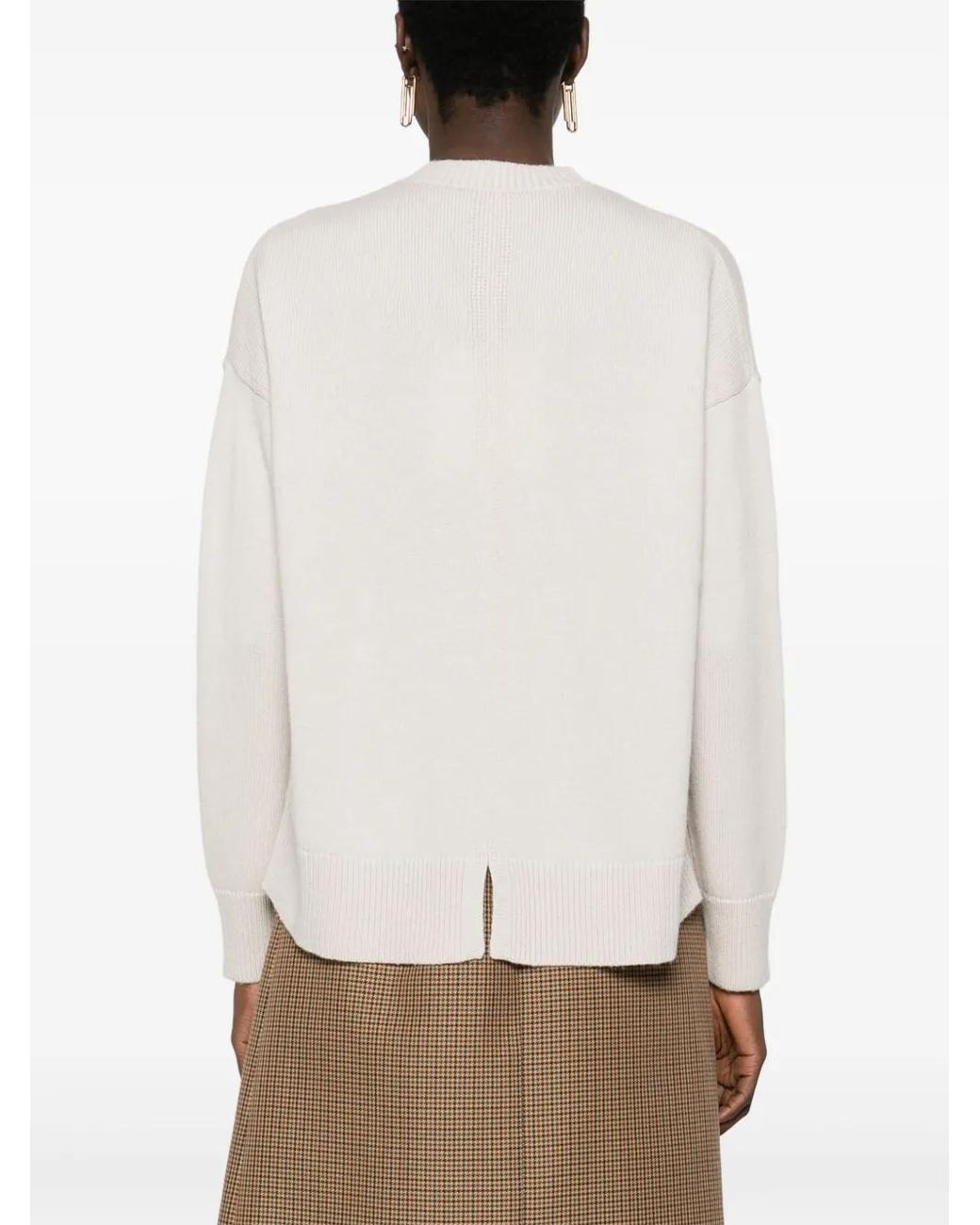 Max Mara White Ribbed-Knit Jumper