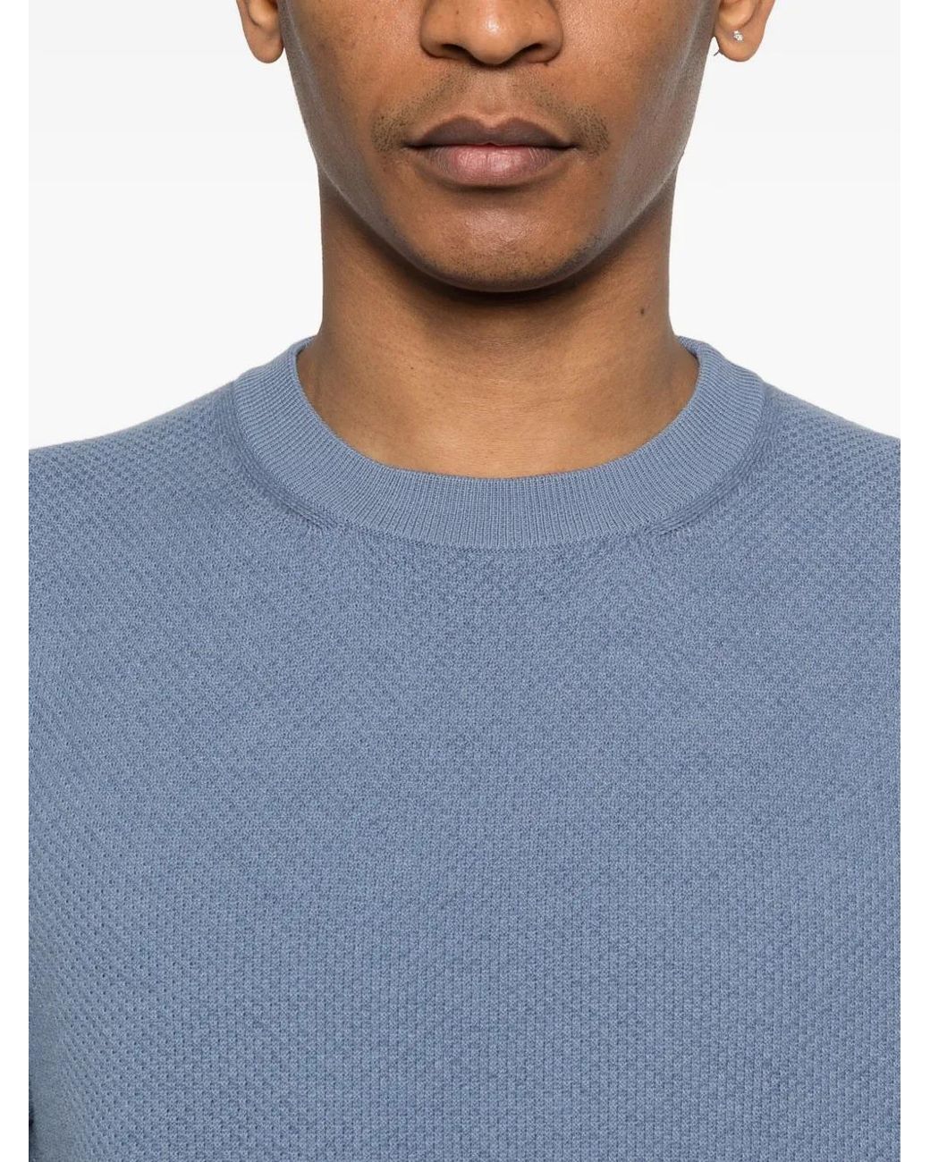 Canali Blue Crew-Neck T-Shirt for men