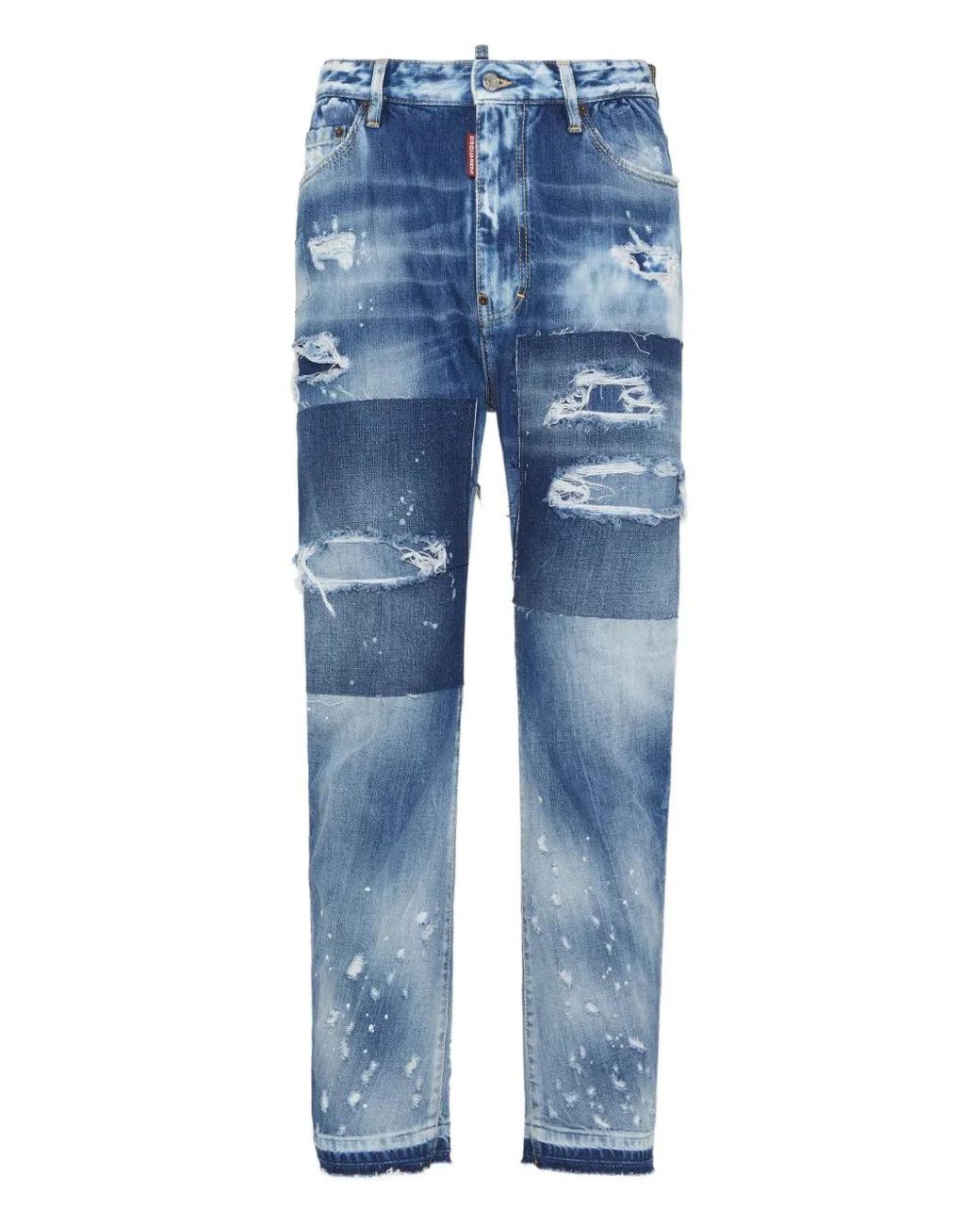 DSquared² Blue Ripped Washed Jeans for men