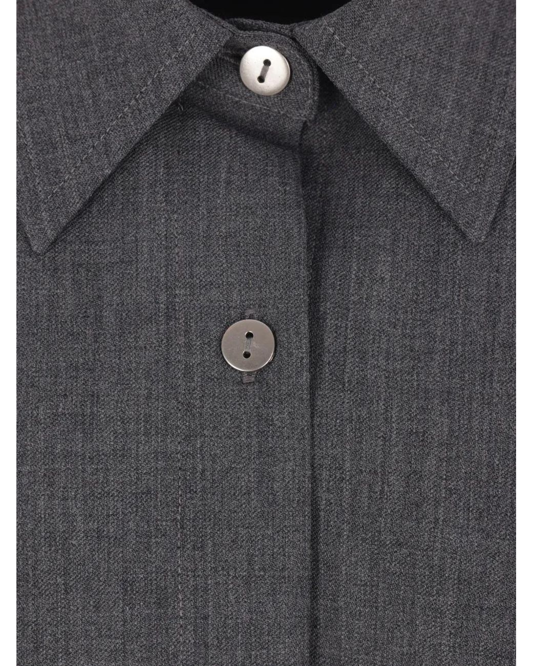 Thelatest Gray Long-Sleeved Cotton Shirt