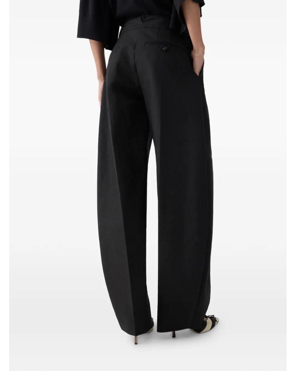 Jacquemus Black "Le Pantalon Ovalo" Wide Leg Trousers