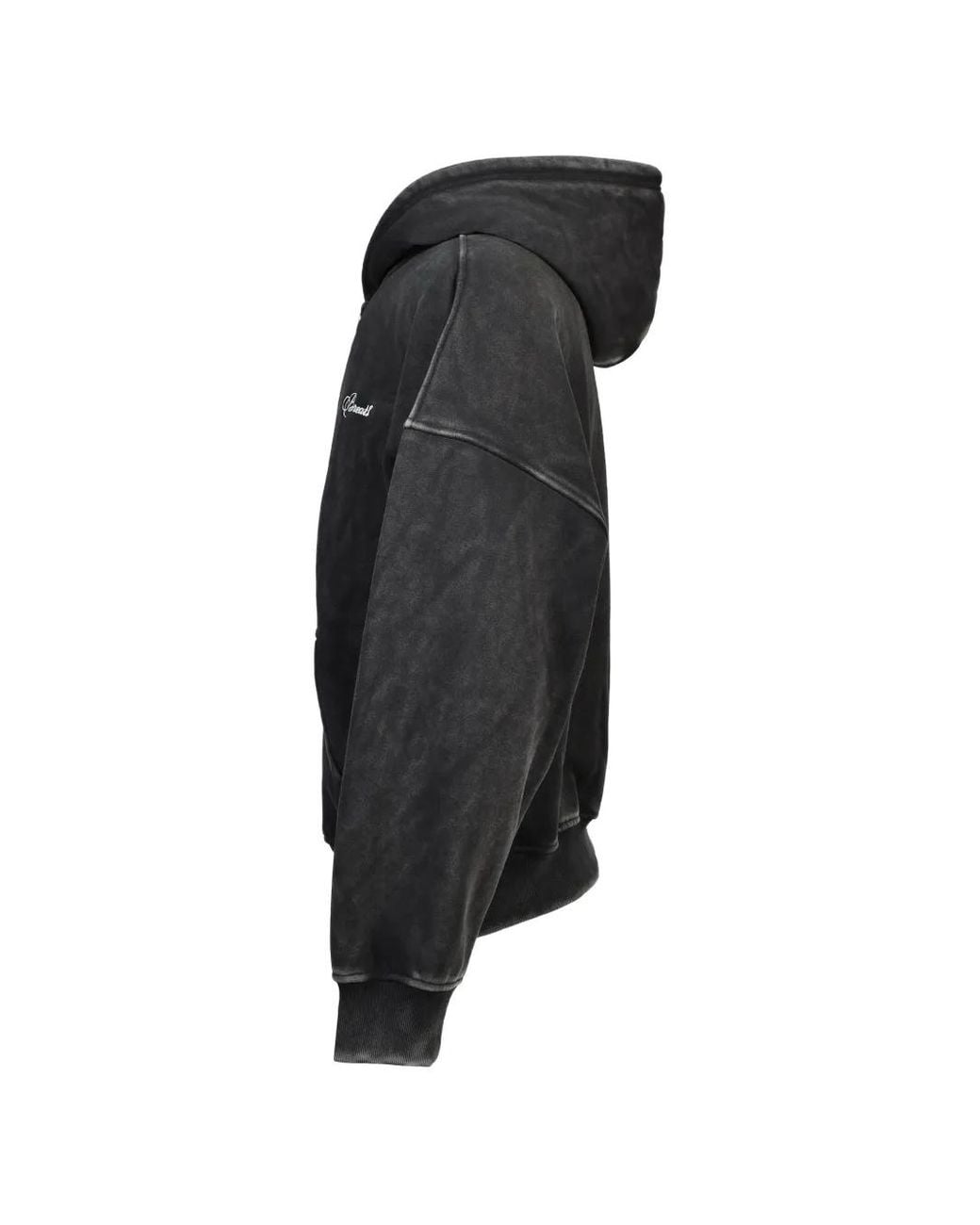 BREATH Black Bleached-Effect Zip-Up Hoodie for men