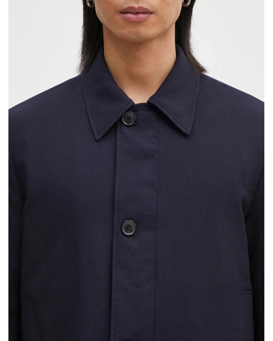Paul Smith Blue Button-Fastening Wool Shirt Jacket for men