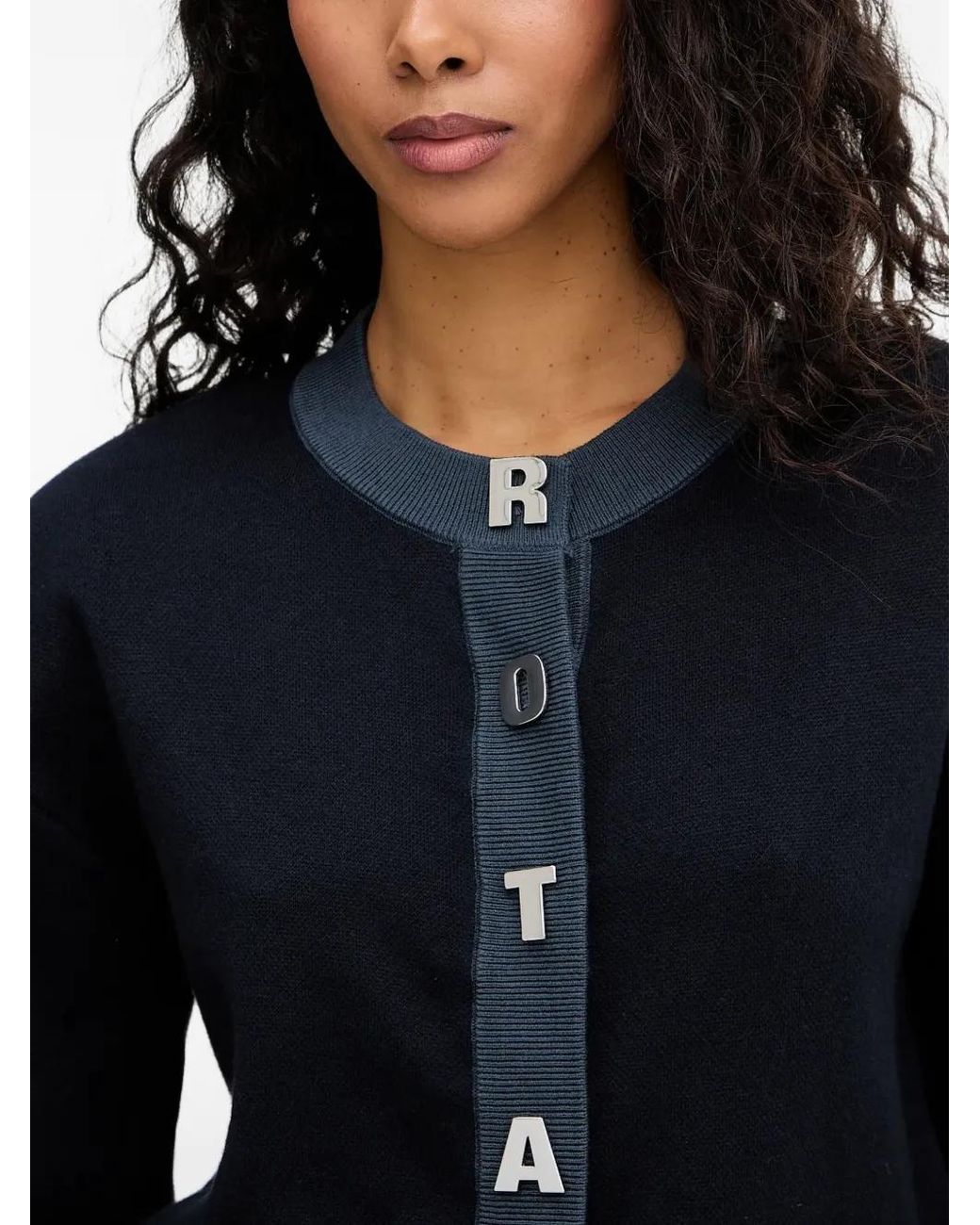 ROTATE BIRGER CHRISTENSEN Black Cardigan mit Buchstabenverzierung