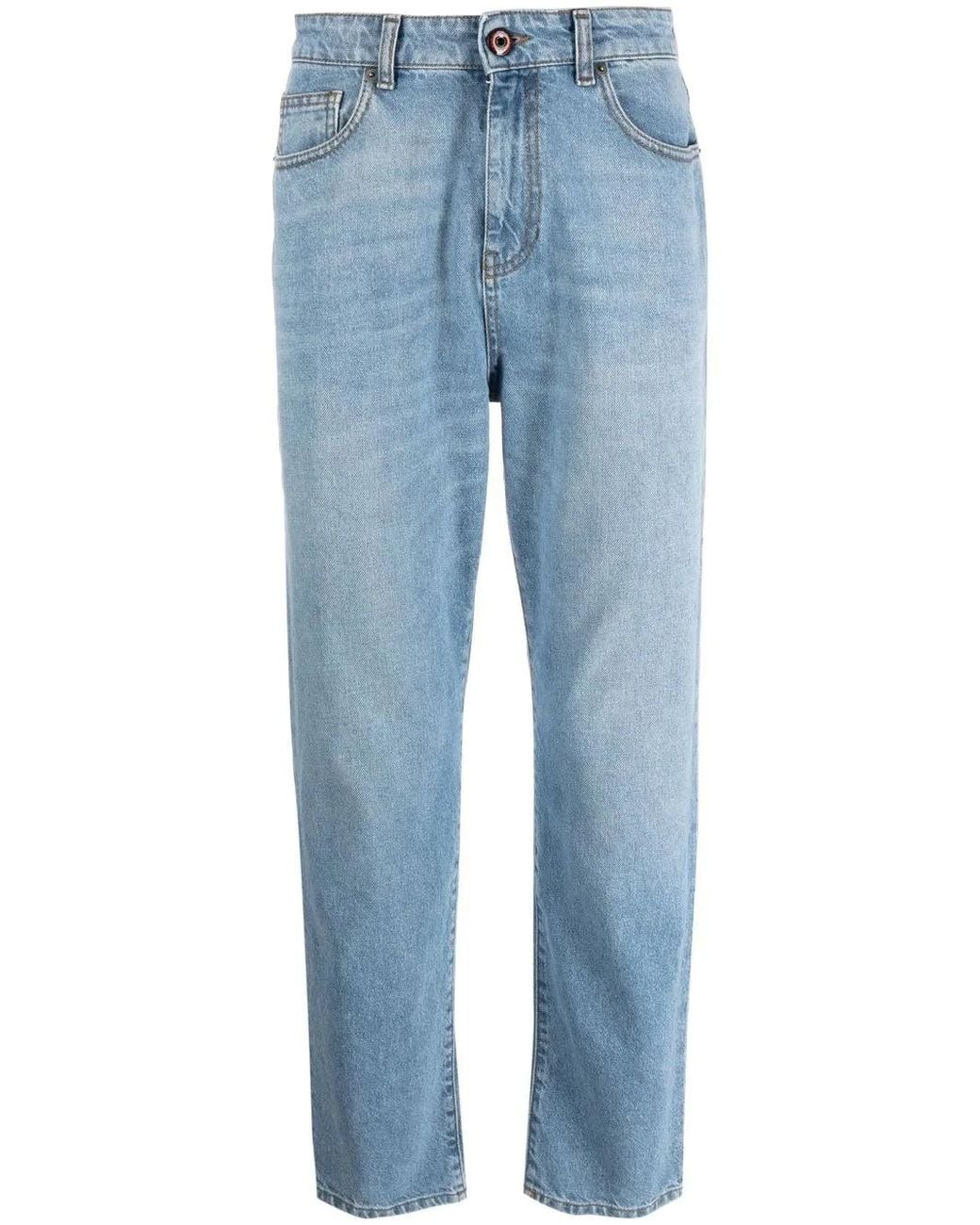 Vision Of Super Blue Patch-Detail Slim-Cut Jeans for men