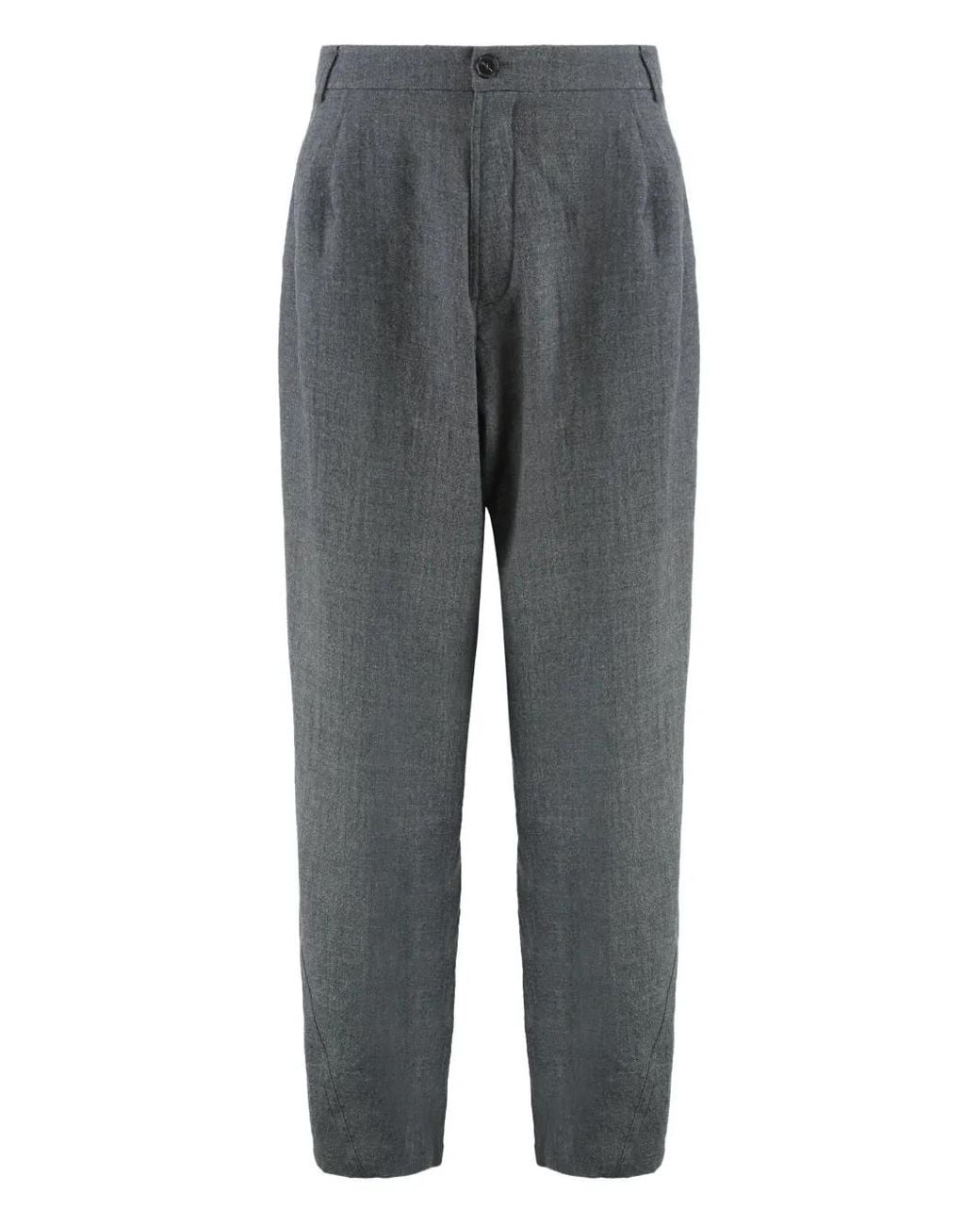 DARKPARK Phebe Geplooide Wollen Broek in het Gray