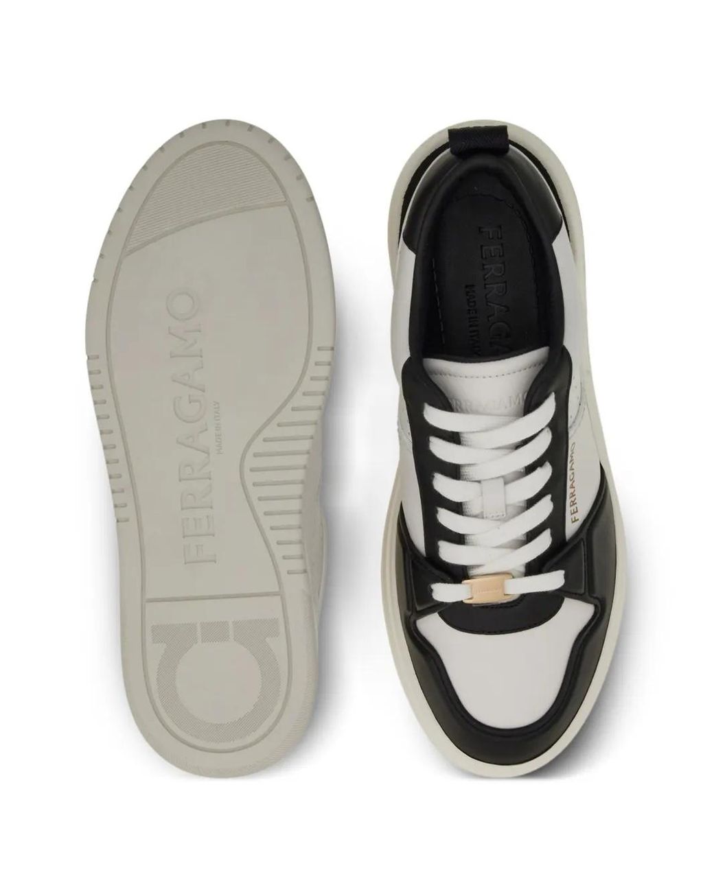 Ferragamo White Low/ Leather Trainer Sneaker for men
