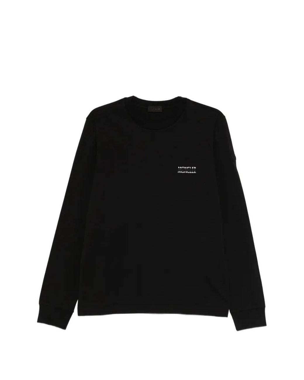 Moncler Black Long-Sleeve Cotton T-Shirt for men