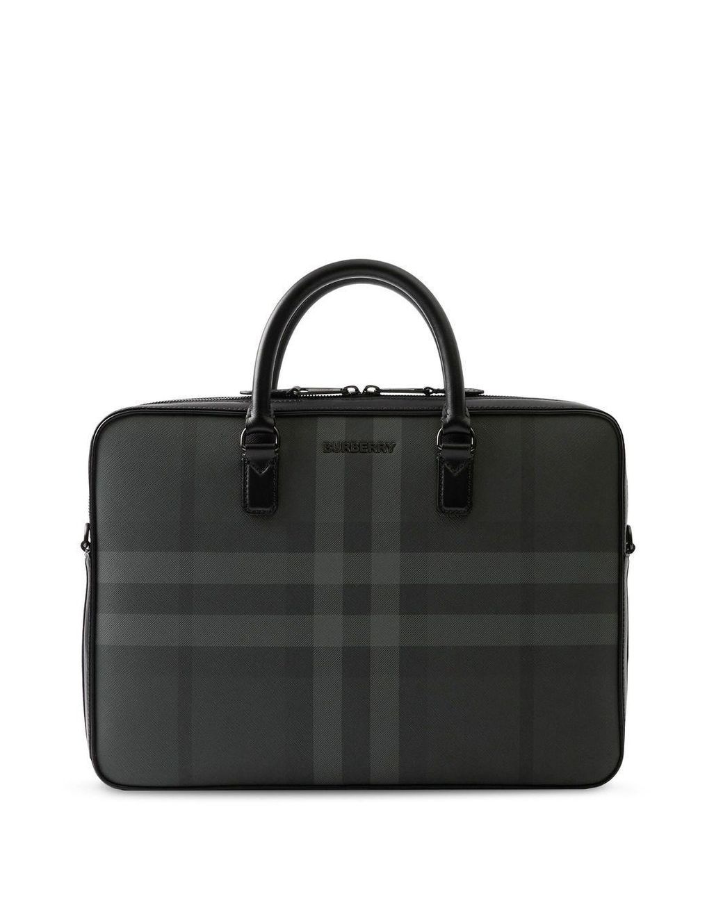 Burberry Ainsworth Checke Briefcase in Black for Men | Lyst