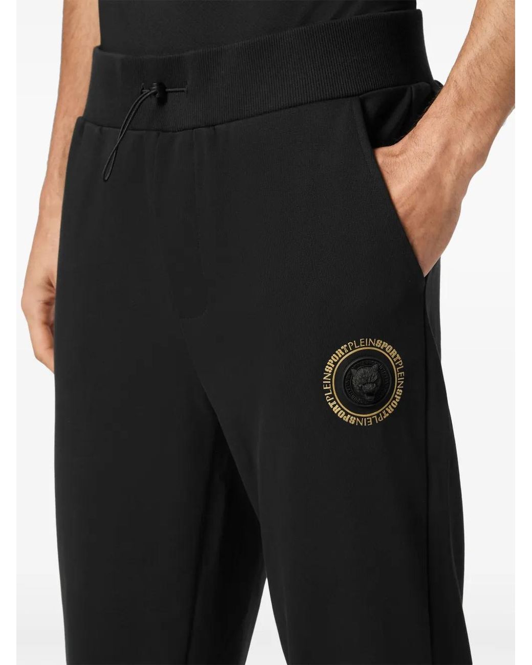 Philipp Plein Black Logo-Print Track Pants for men