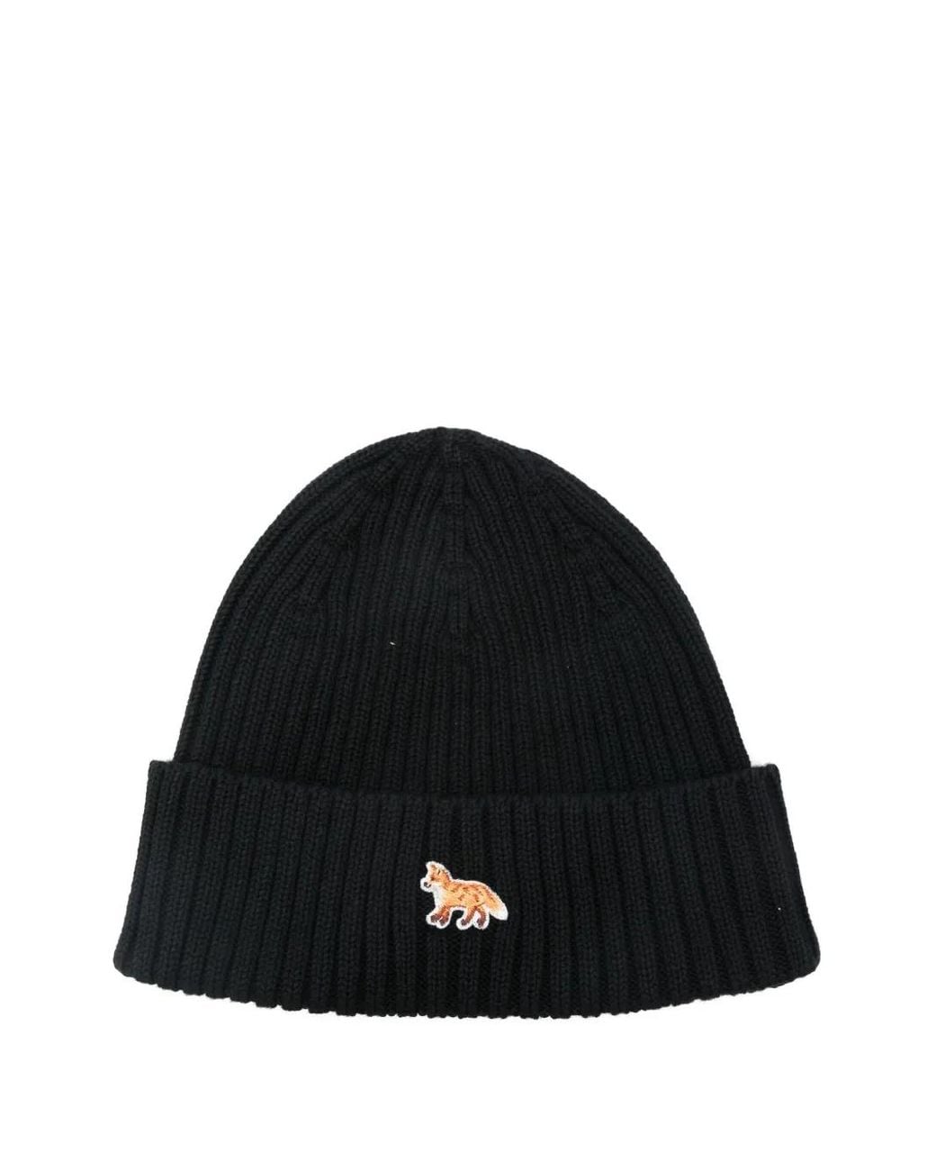 Maison Kitsuné Black Baby Fox Beanie