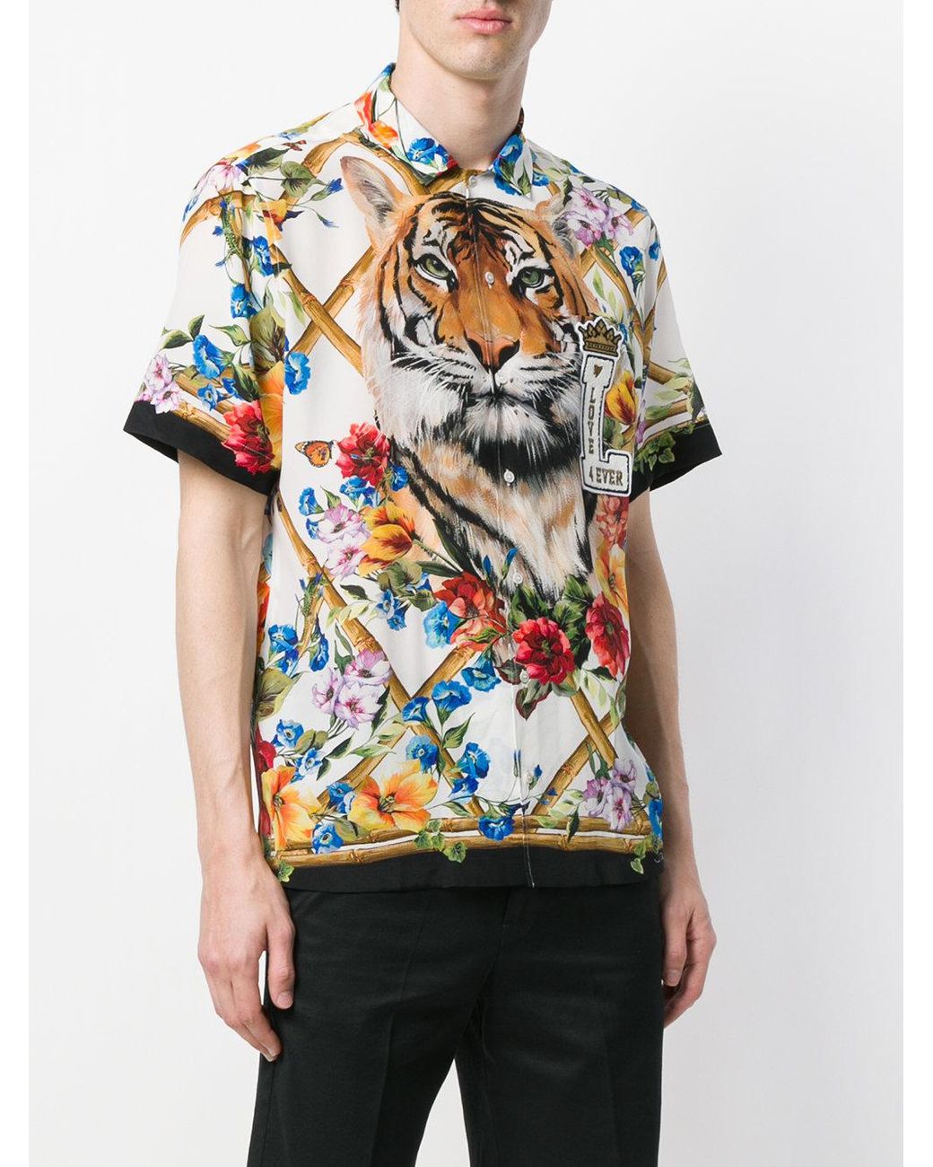 Dolce & Gabbana Tiger And Floral Print Shirt for Men | Lyst