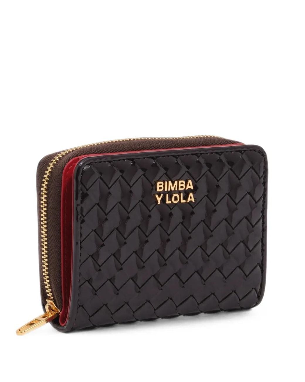 Bimba Y Lola Black Eggplant Plaited Flap Purse