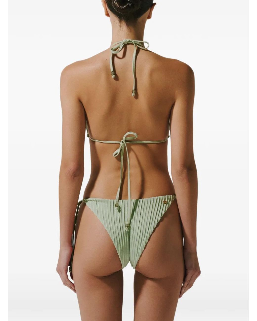 Baobab Green Bas De Bikini Kaia À Nouer Texturé