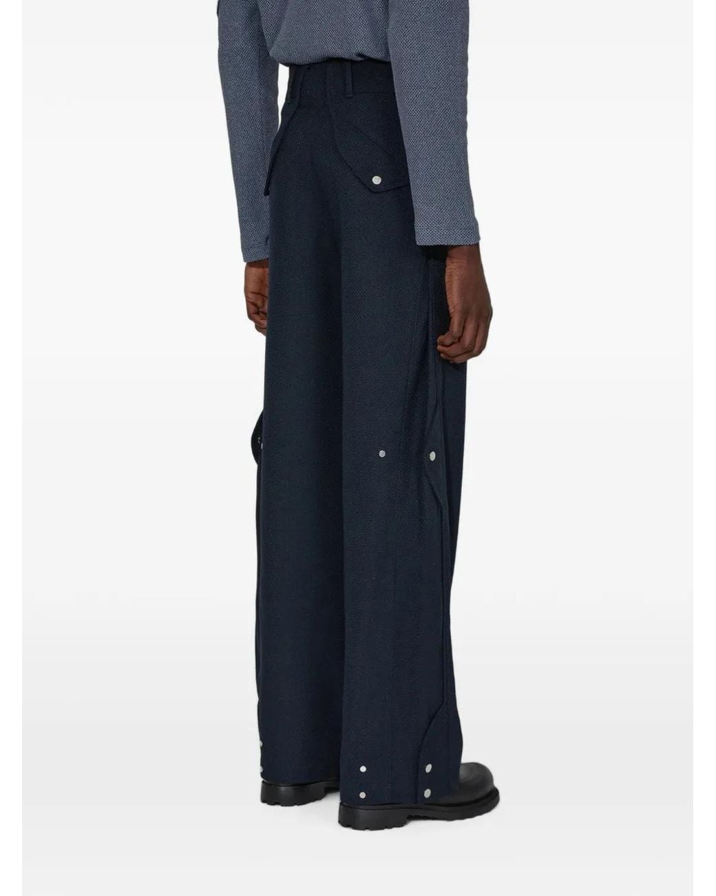 _J.L - A.L_ Blue Pantalon Permian À Détails Passepoilés for men