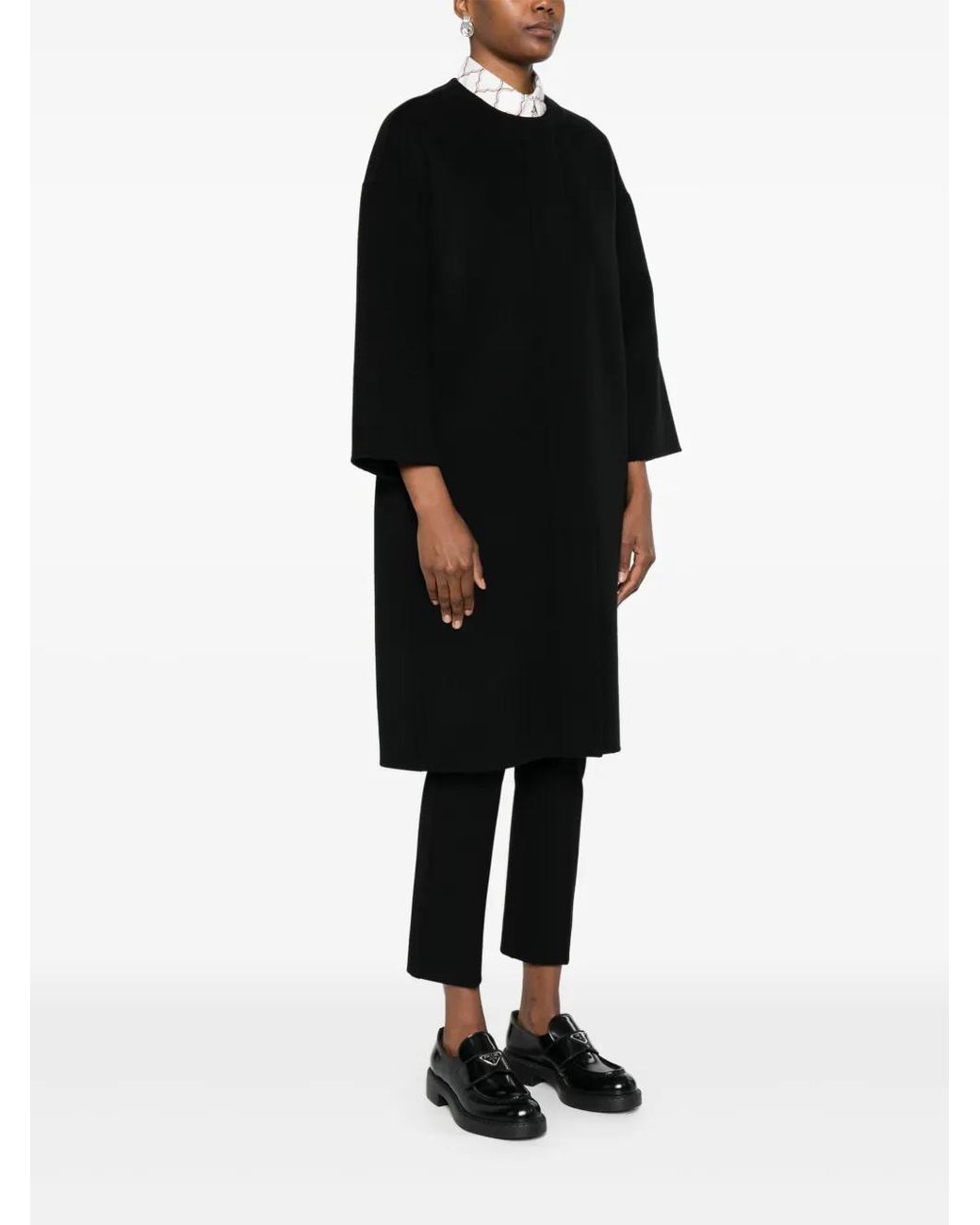 Max Mara Black Virgin Wool Coat