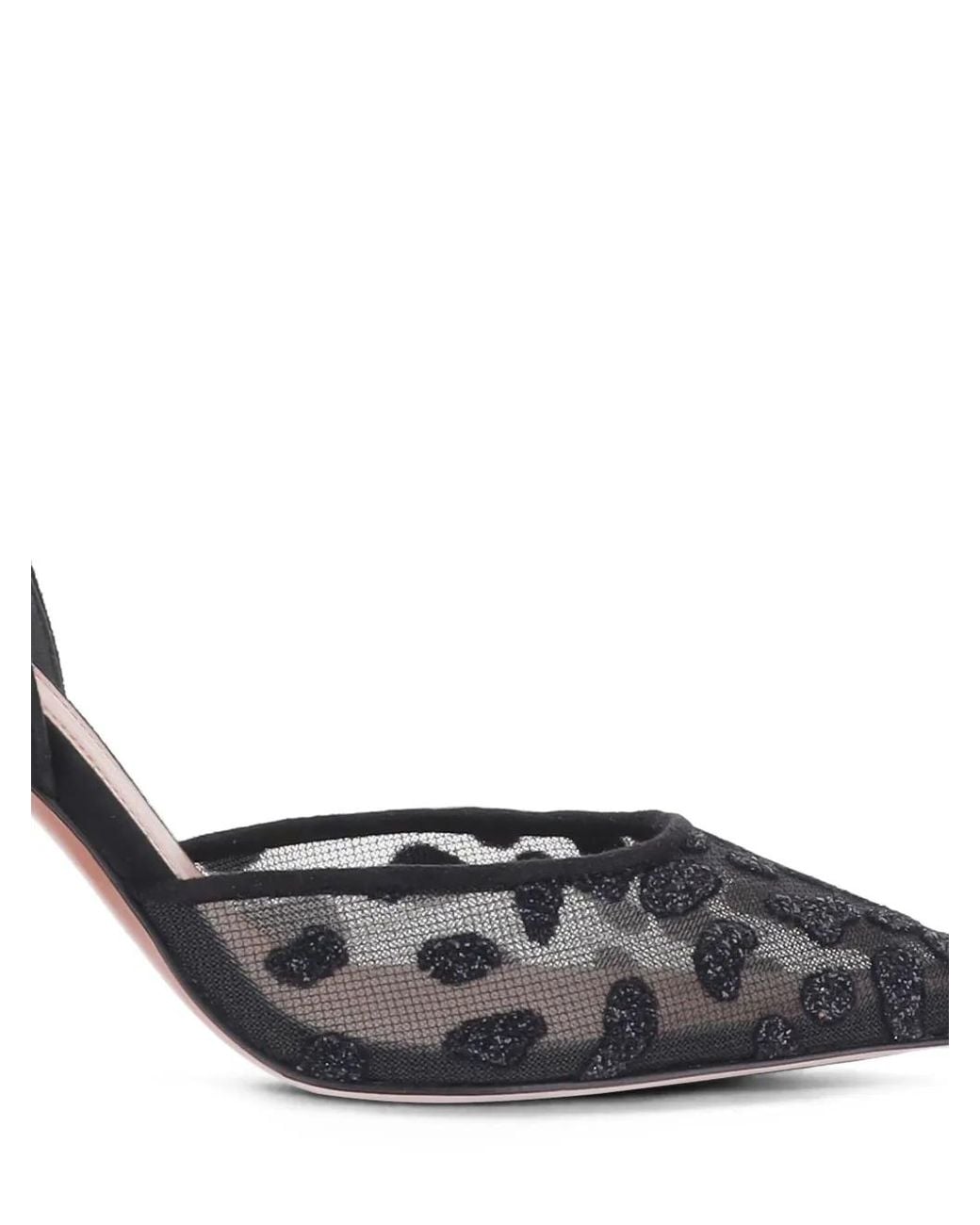 AMINA MUADDI White Holli Lace Slingback Pumps