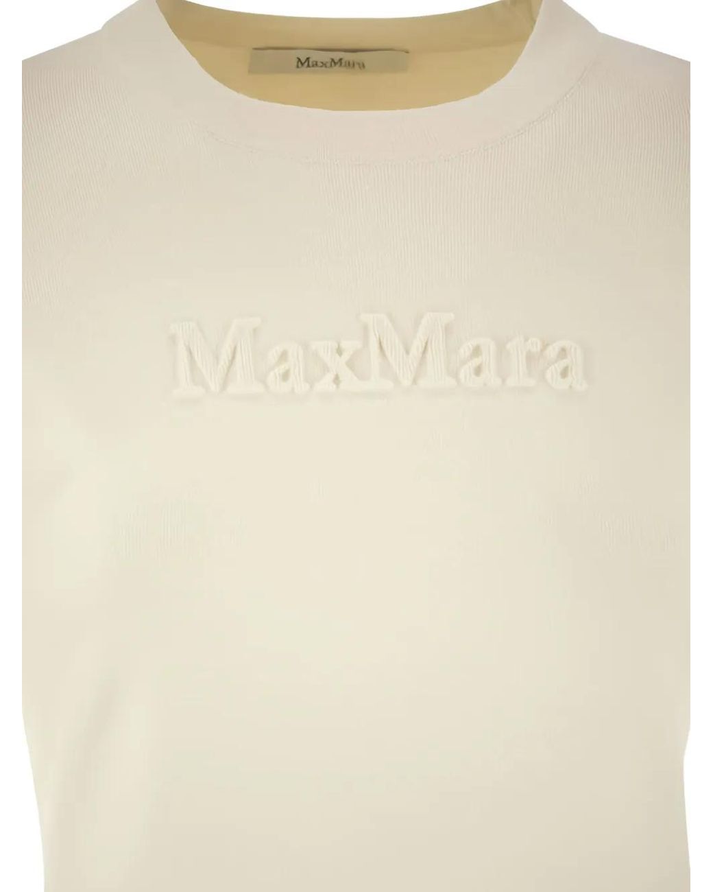 Max Mara White Logo-Embossed Sweater