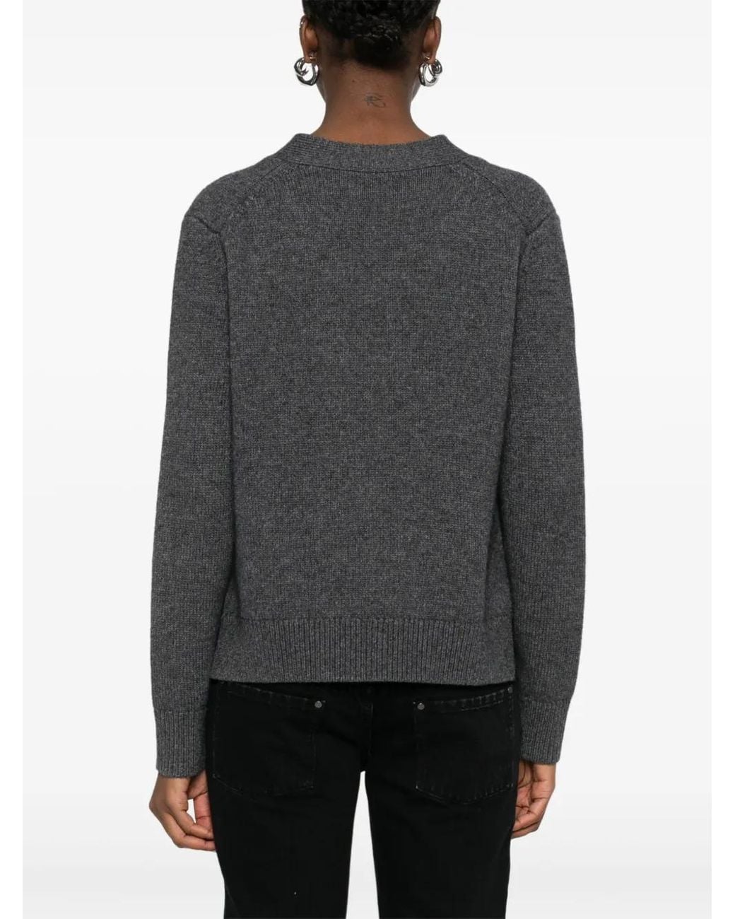 Isabel Marant Gray Brat V-Neck Knitted Cardigan