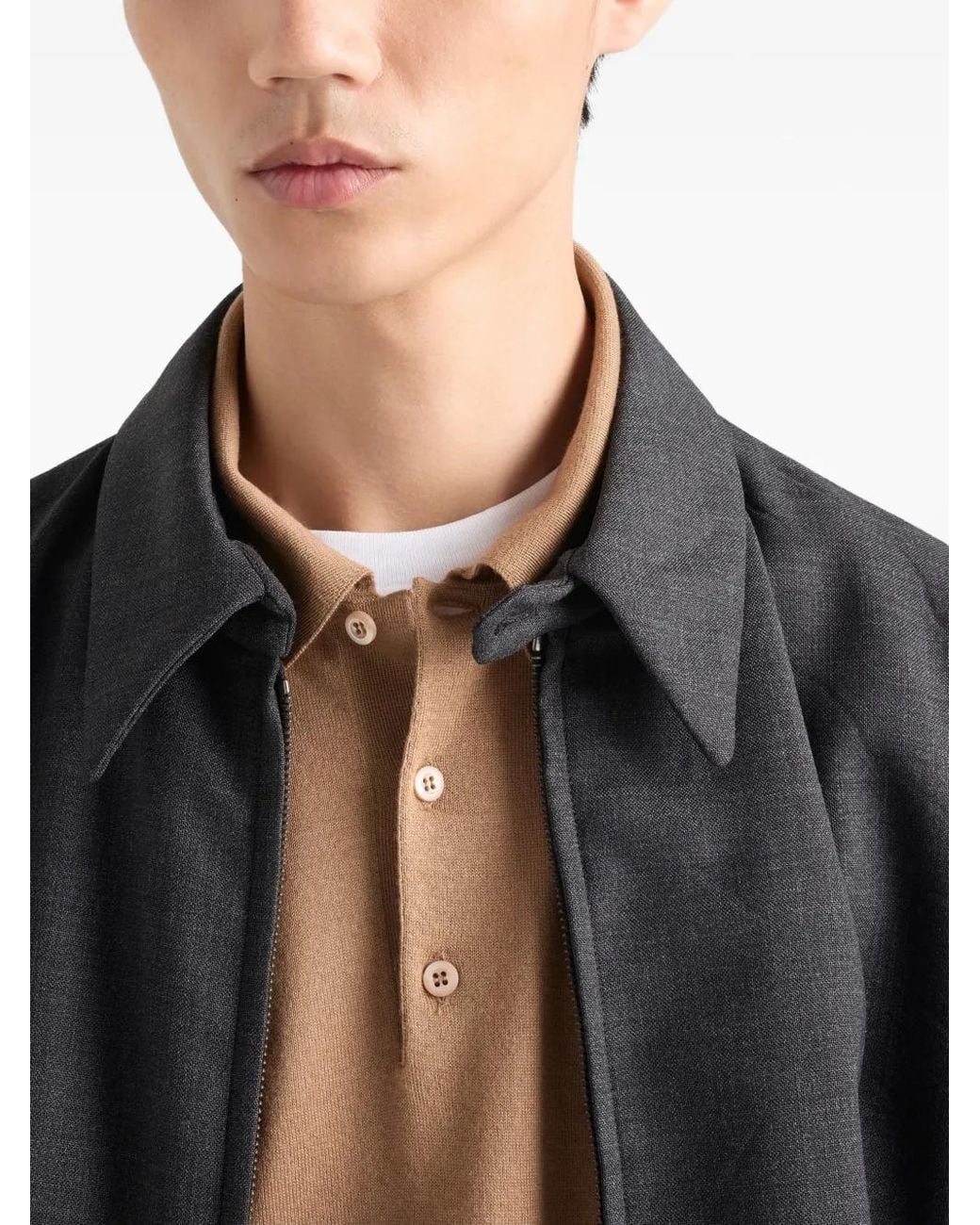 Prada Natural Polo Bicolore for men
