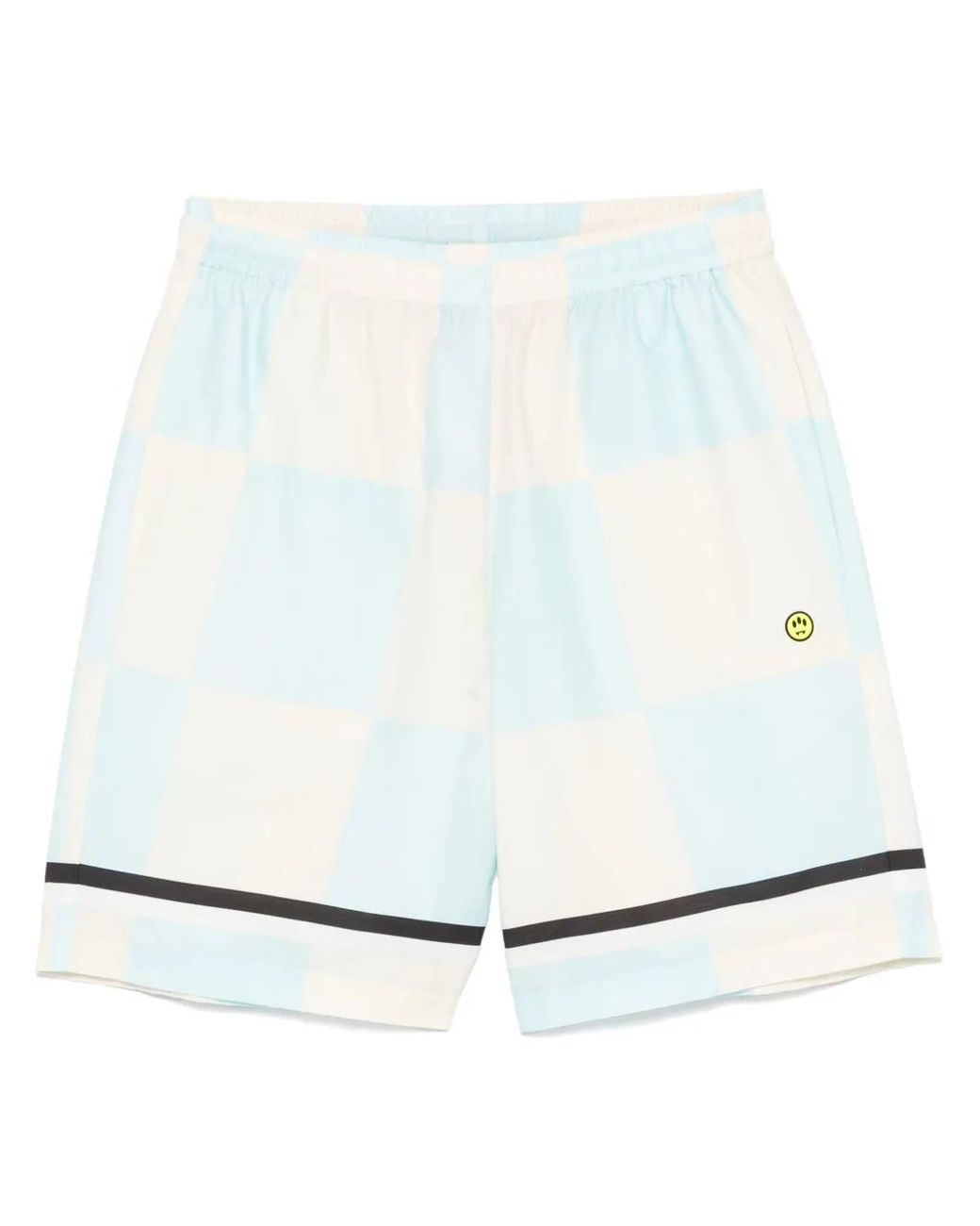 Barrow White Check-Pattern Shorts