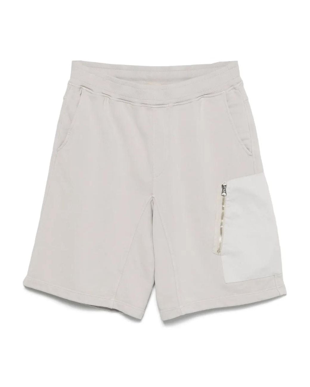 C P Company White Jersey Track Shorts for men