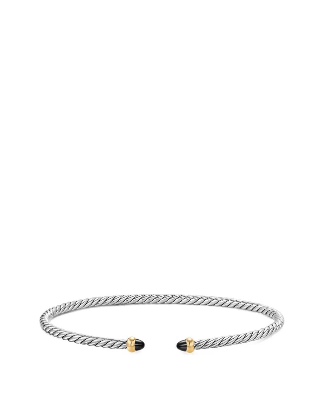 Pulsera Cable Flex Micro Con Ónix David Yurman de color White