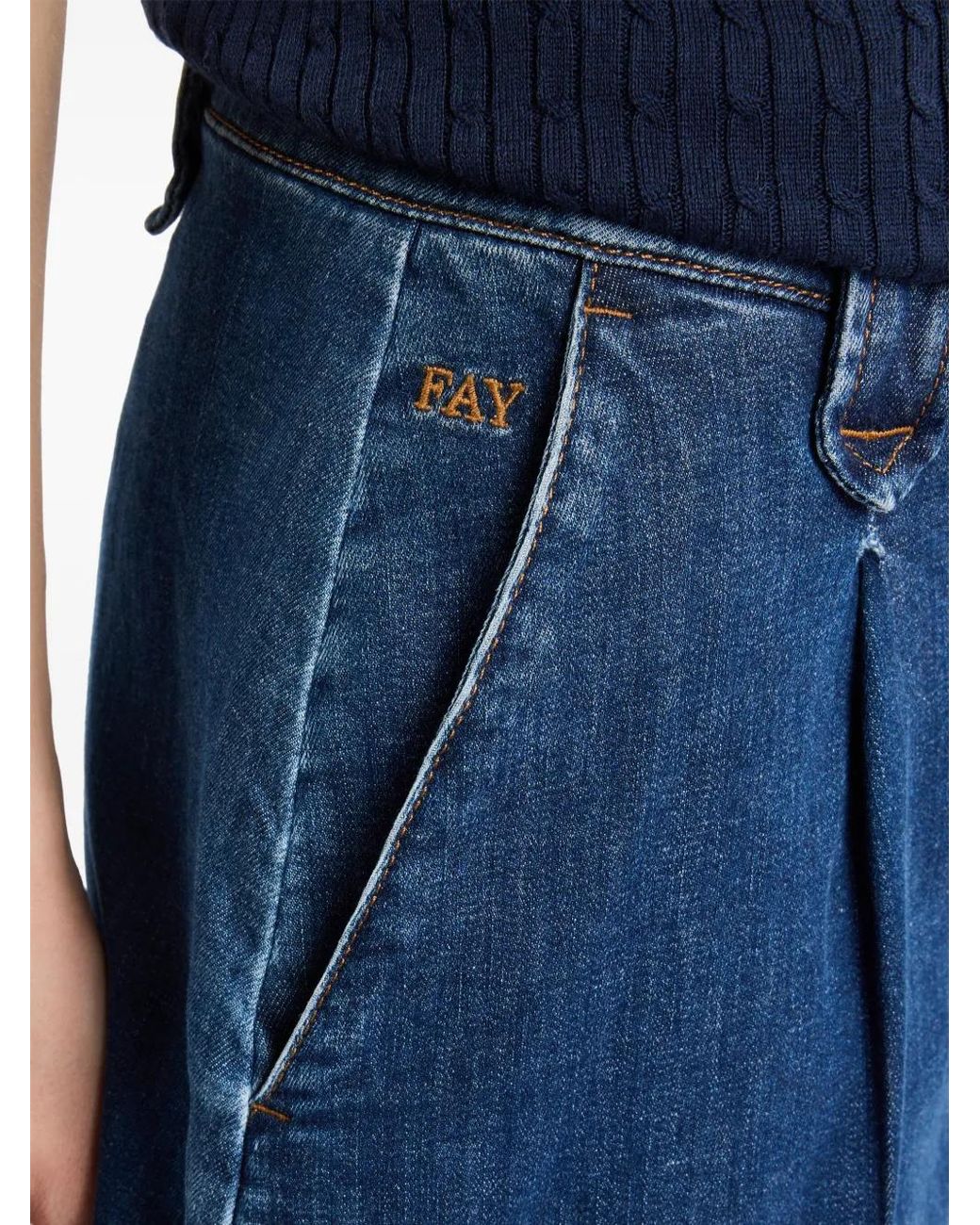 Fay Blue Denim Shorts