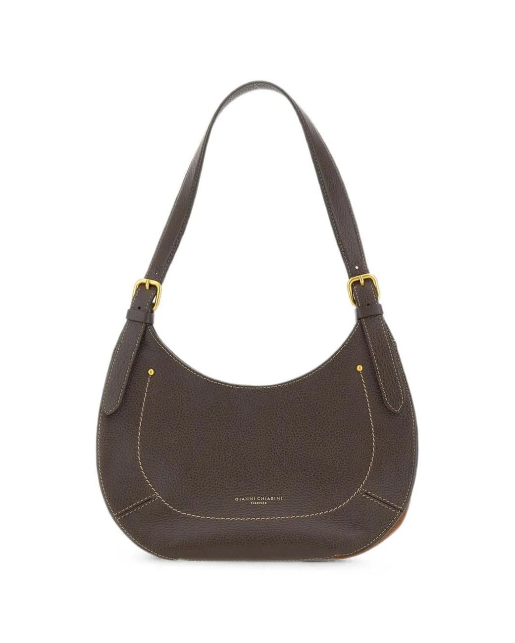 Gianni Chiarini Gray Gabry Leather Shoulder Bag