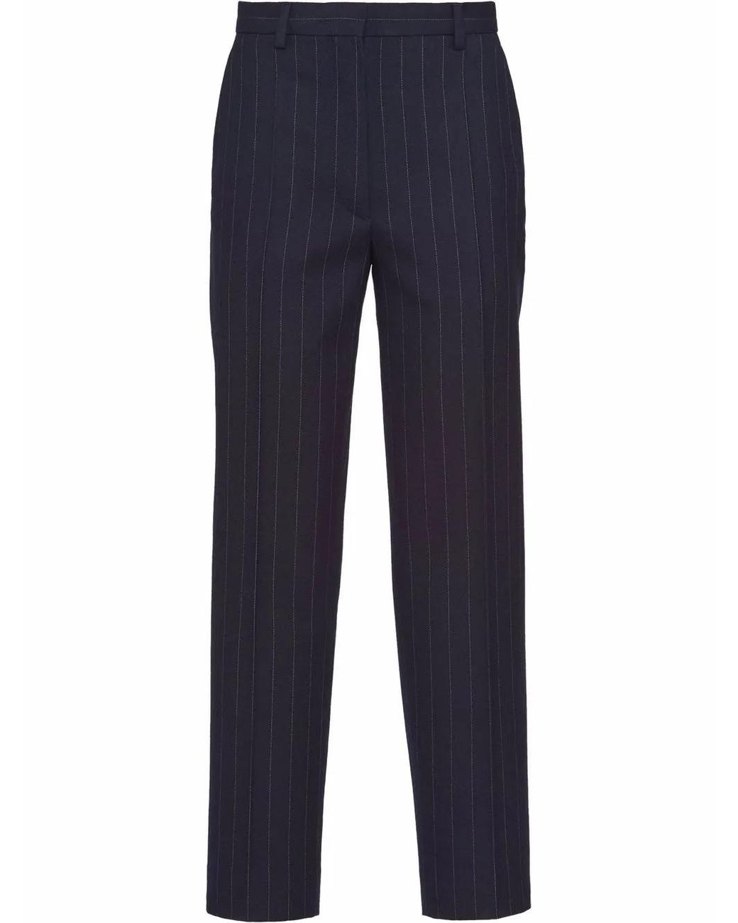 Prada Blue Pinstripe-Pattern Tailored Trousers