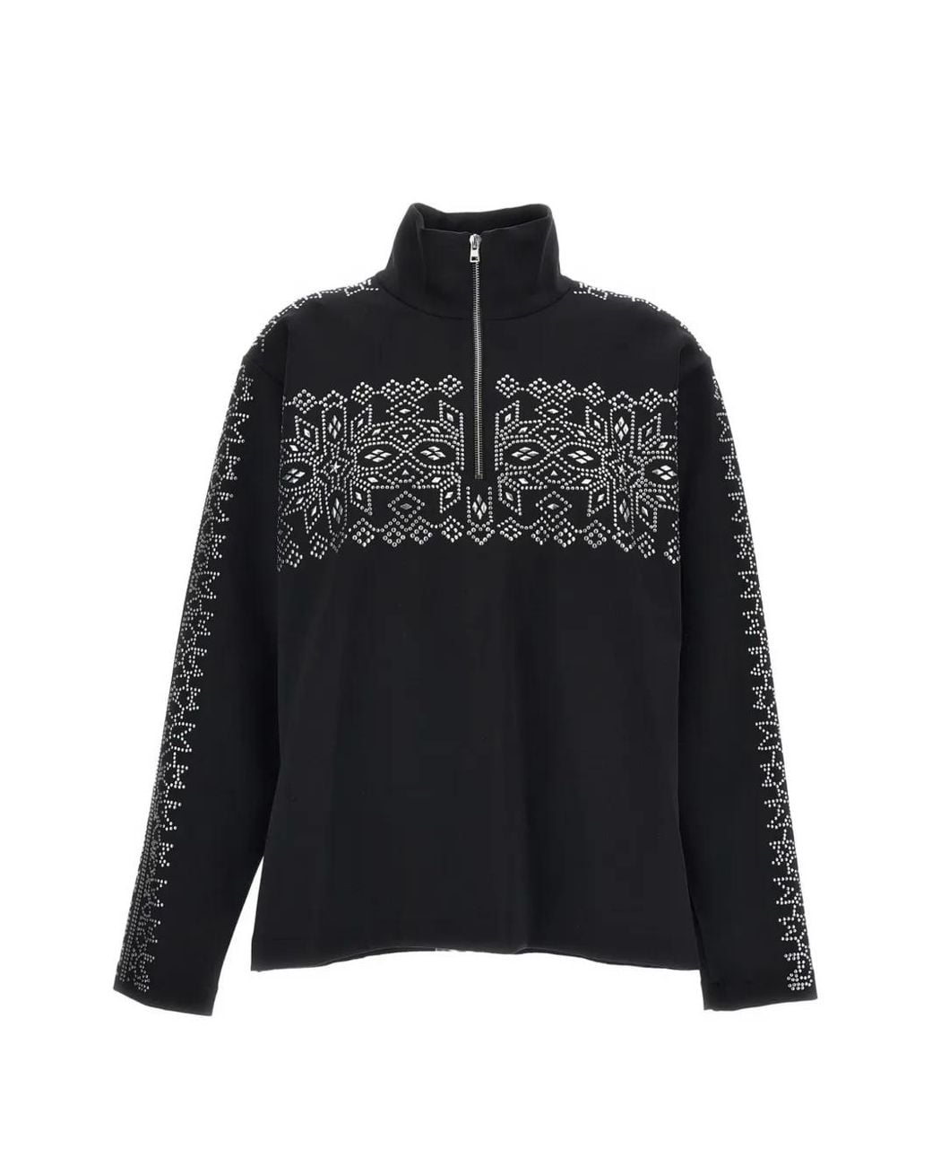 Irie Black Crystal-Embellished Half-Zip Sweater