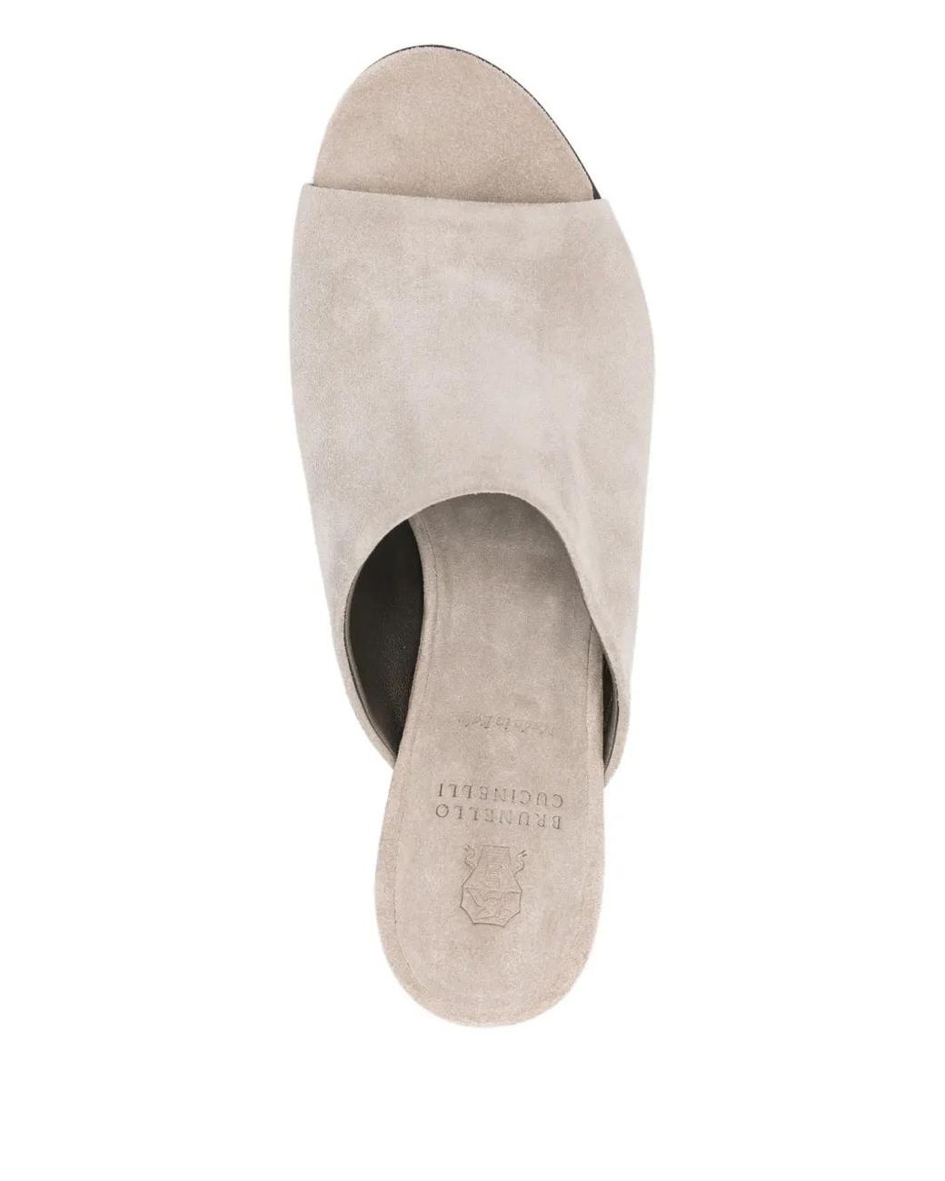 Brunello Cucinelli White Peep-Toe Heeled Sandals