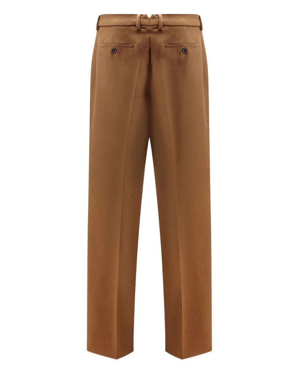AMI Brown Virgin Wool Large Trousers for men