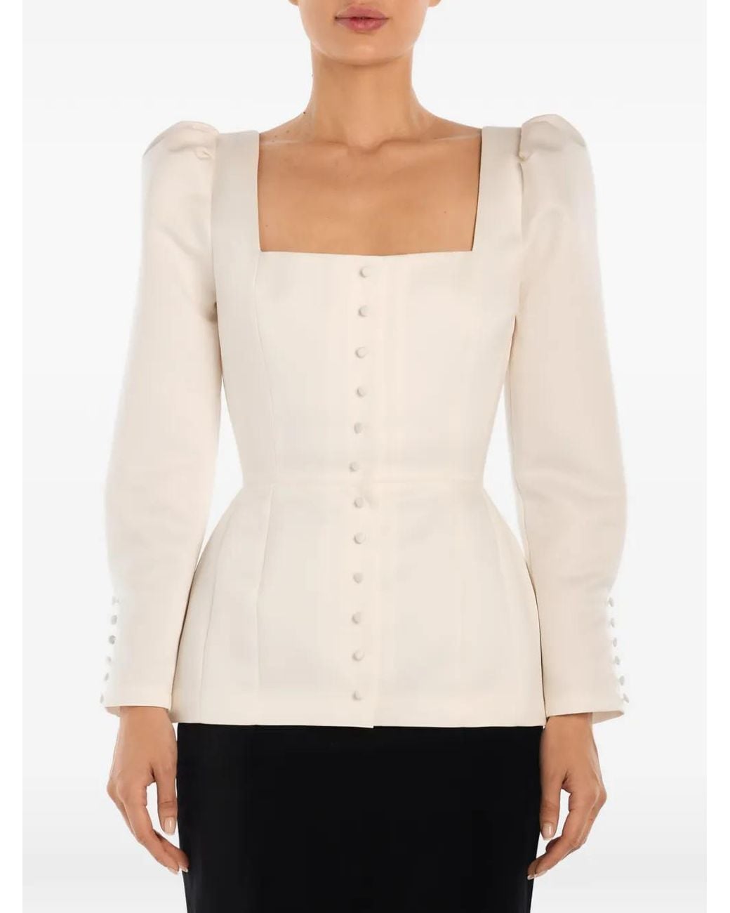 POST MERIDIEM White Square-Neck Top