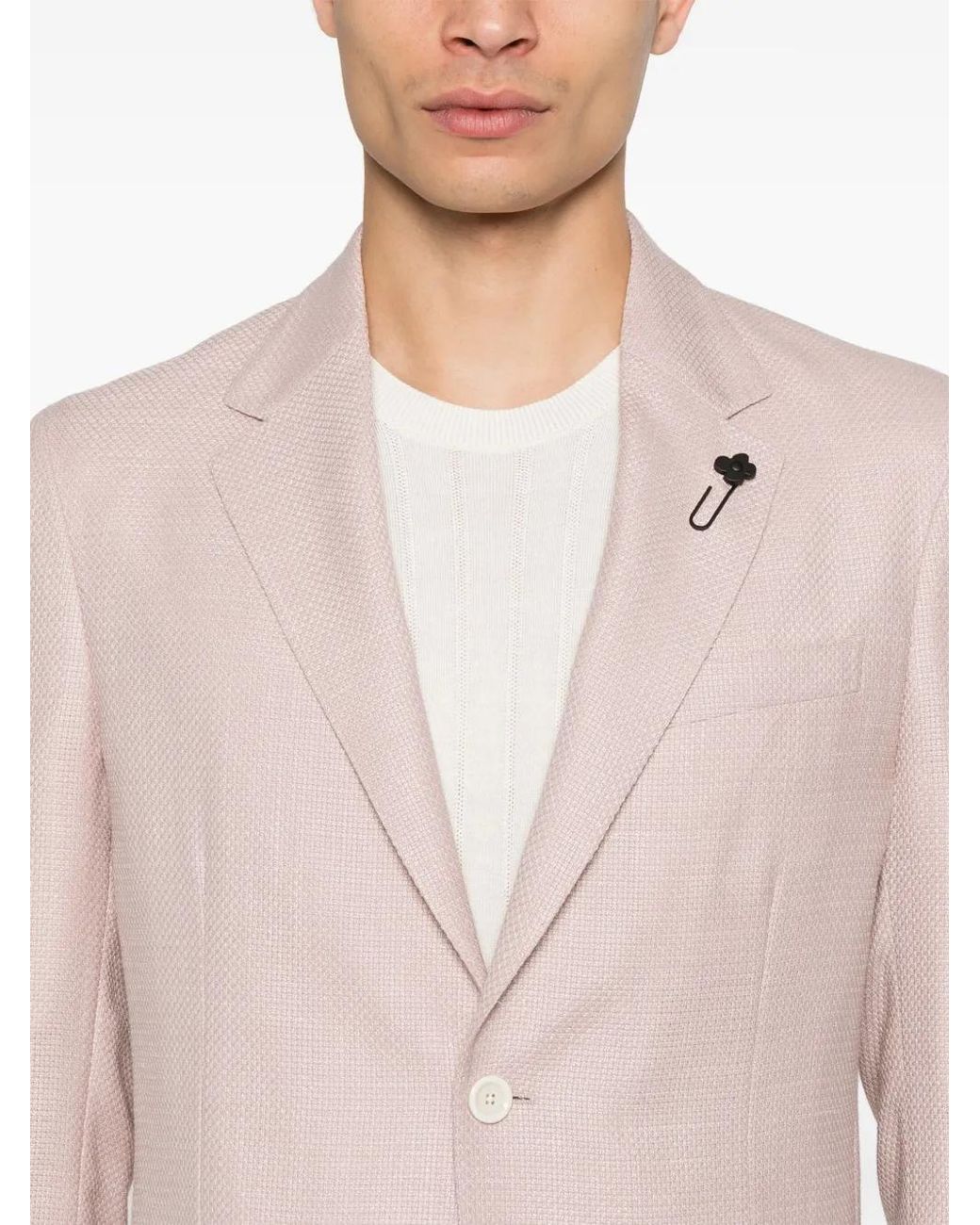 Lardini Pink Single-Breasted Blazer for men