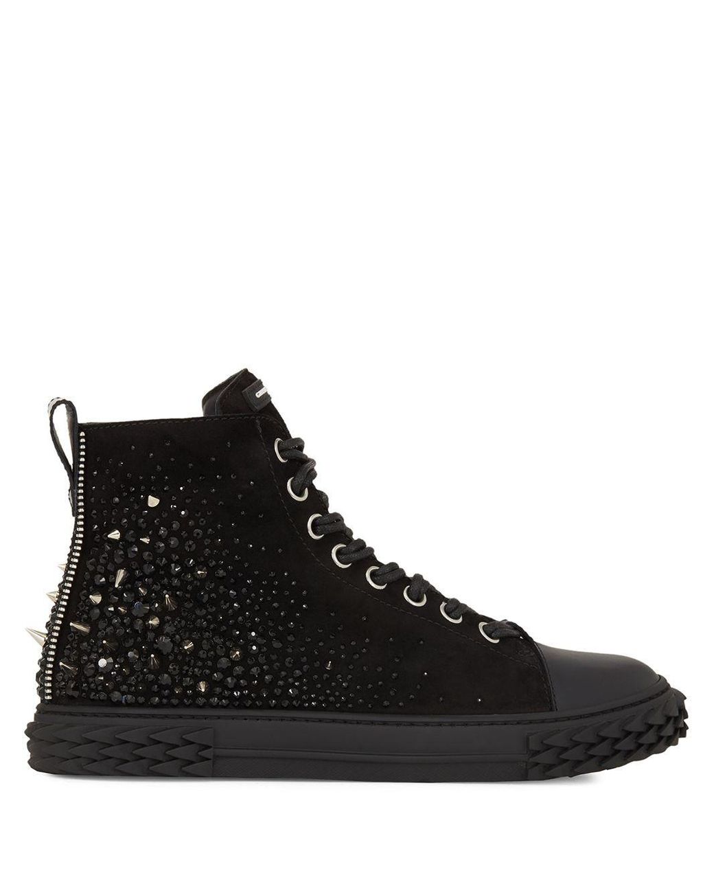 Giuseppe Zanotti Leather Blabber Crystal-embellished Sneakers in Black ...