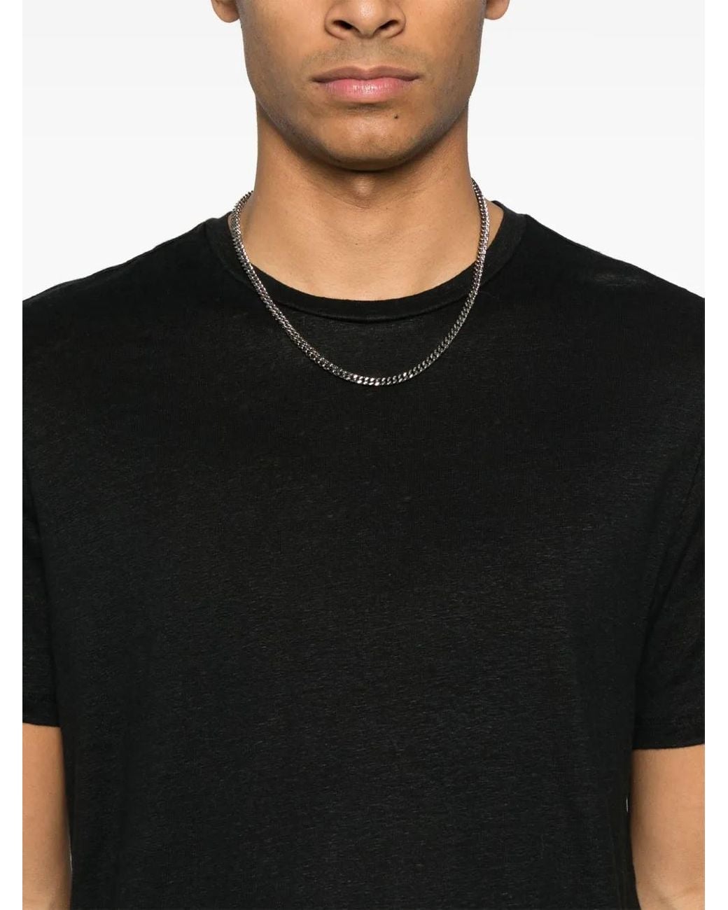 Majestic Filatures Black Short-Sleeve Crew-Neck T-Shirt for men