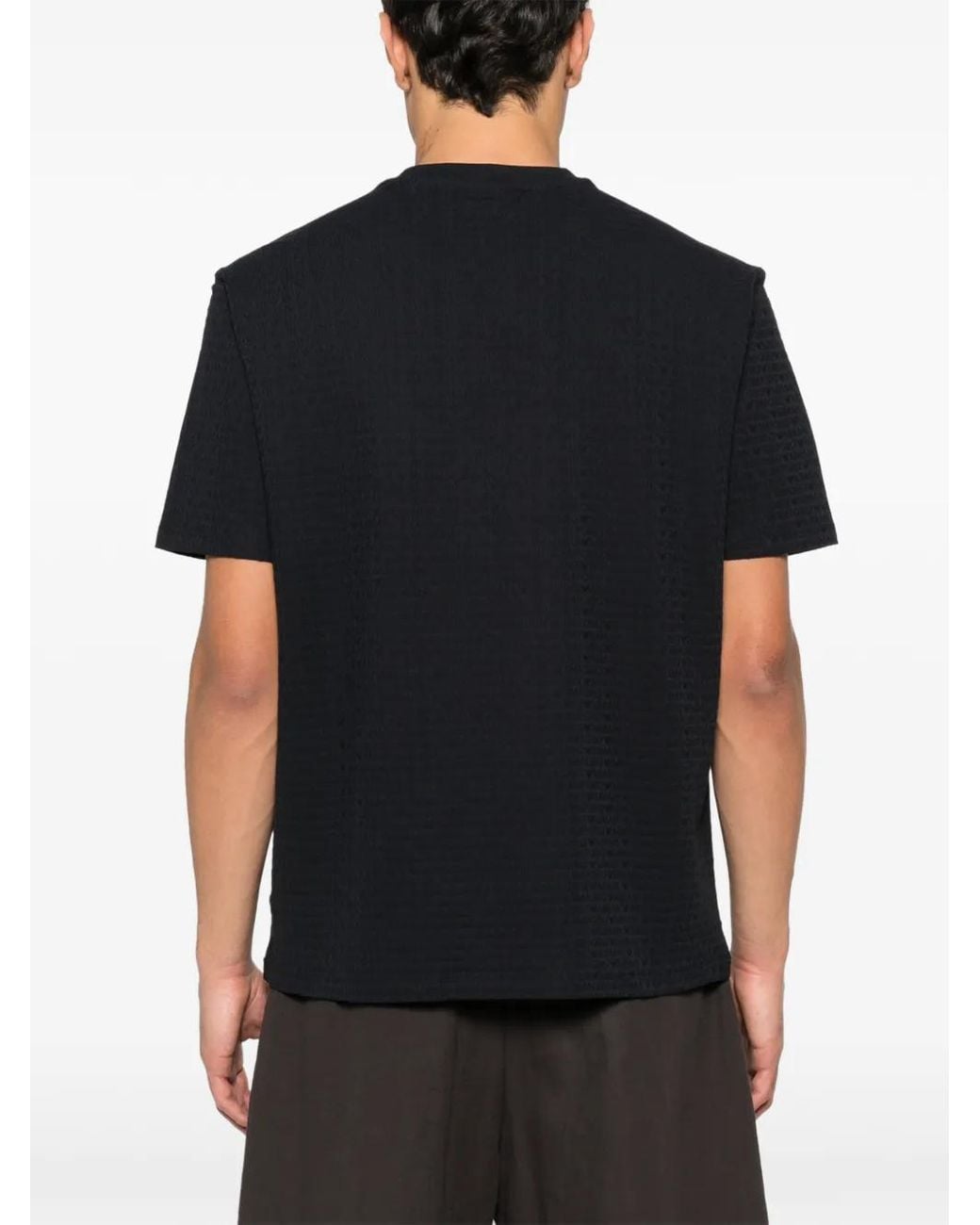 Emporio Armani Black Logo Cotton T-Shirt for men