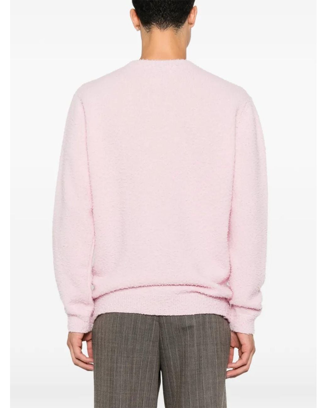 Scaglione Pink Bouclé-Knit Sweater for men