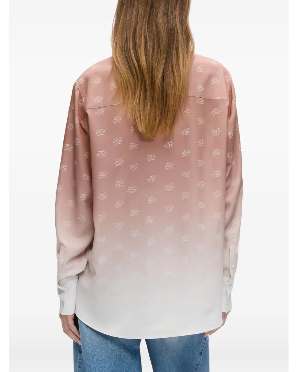 Karl Lagerfeld Pink Blouse Ample Imprimée