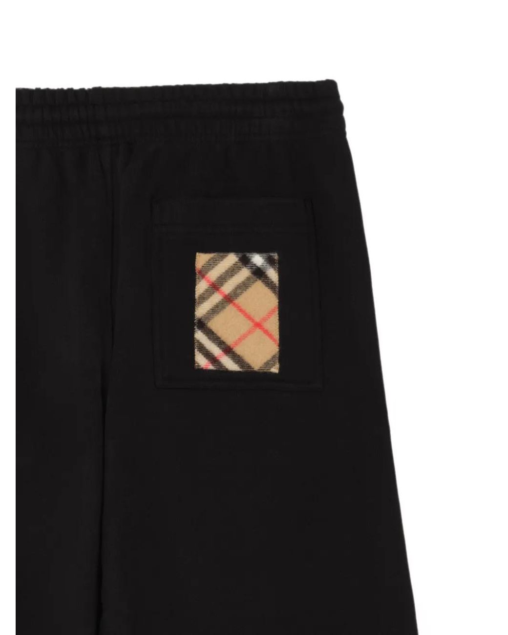 Burberry Black Check Label Cotton Track Pants