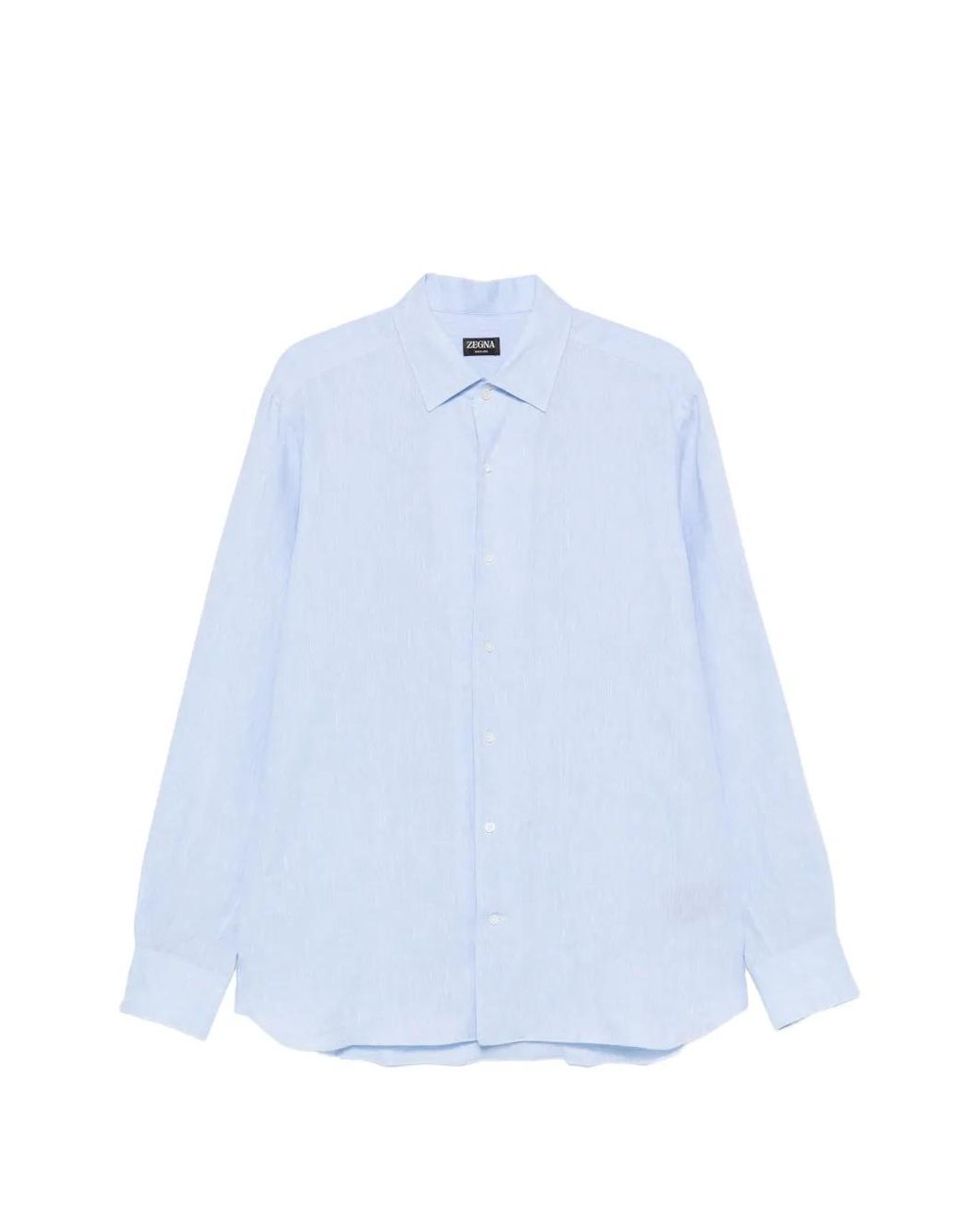 Zegna Blue Chemise Boutonnée À Manches Longues for men
