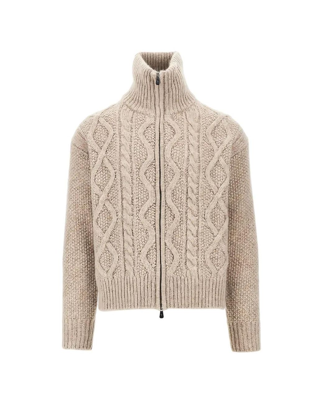 Piacenza Cashmere Natural Cardigan À Fermeture Zippée for men