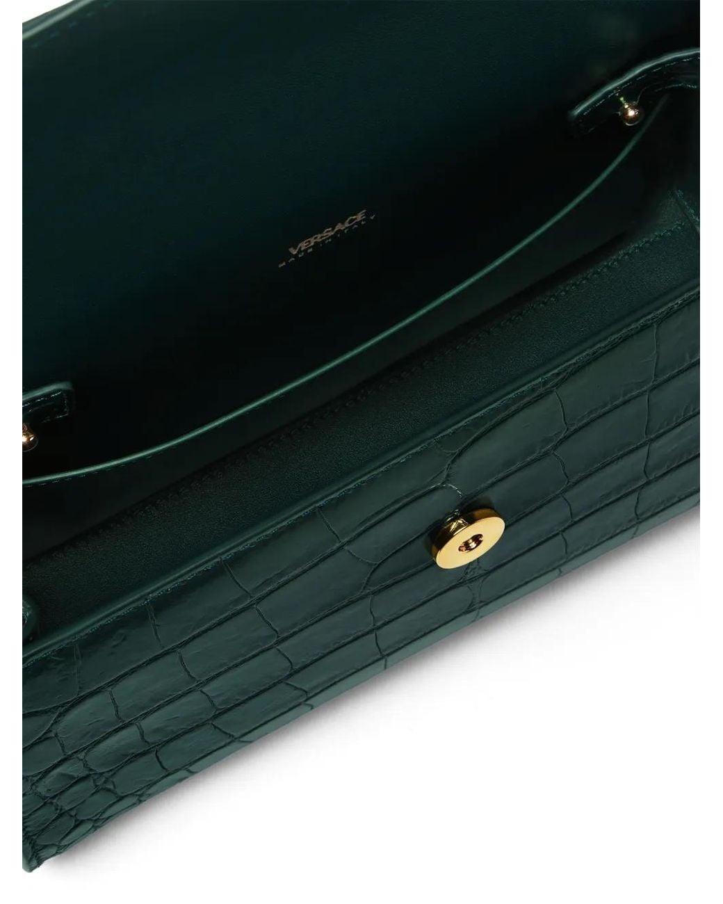Versace Green Medusa 95 Handtasche Mit Kroko-Effekt