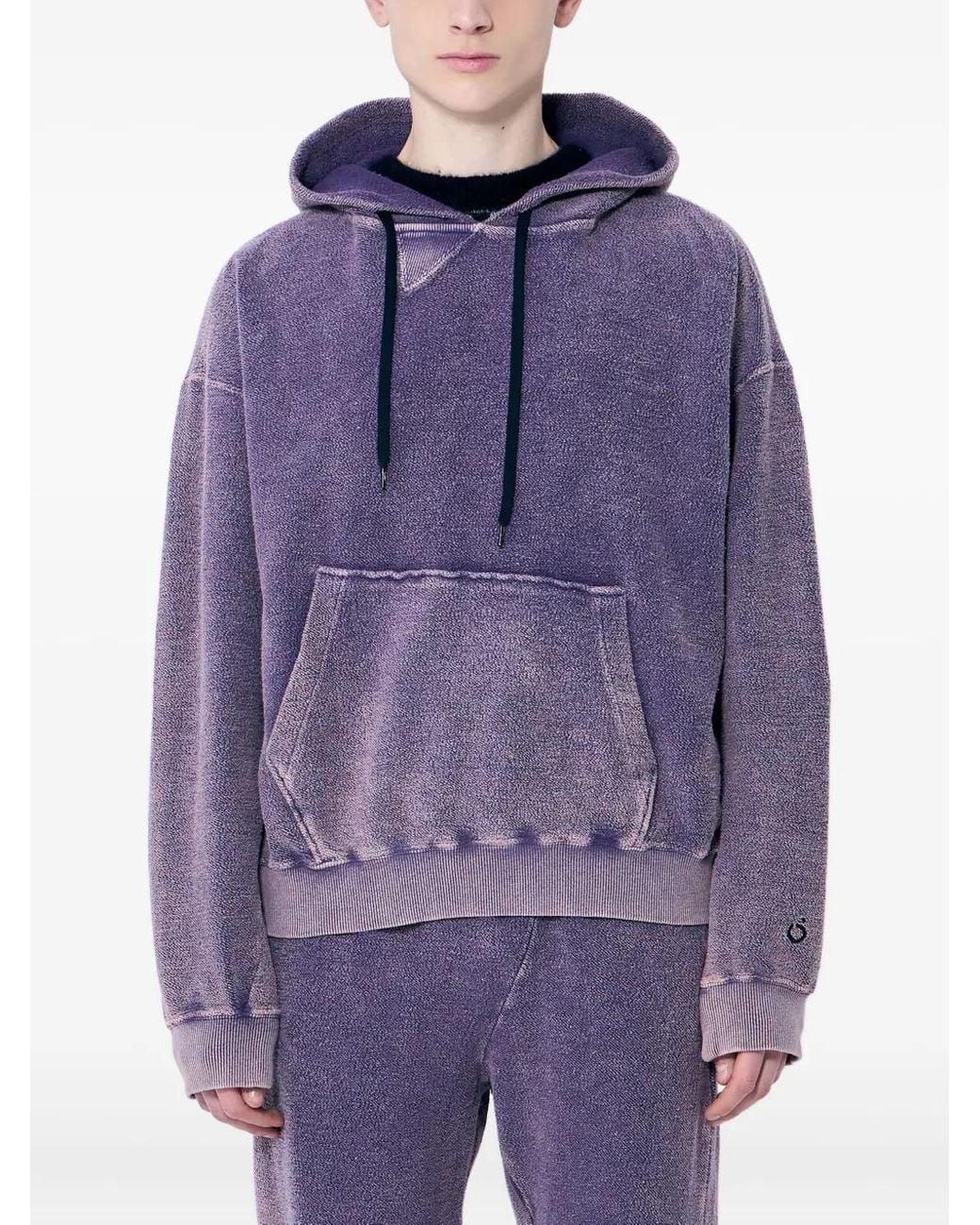 Nomarythm Textile Purple Hand-Dyed Twisted Cotton Sweatshirt for men
