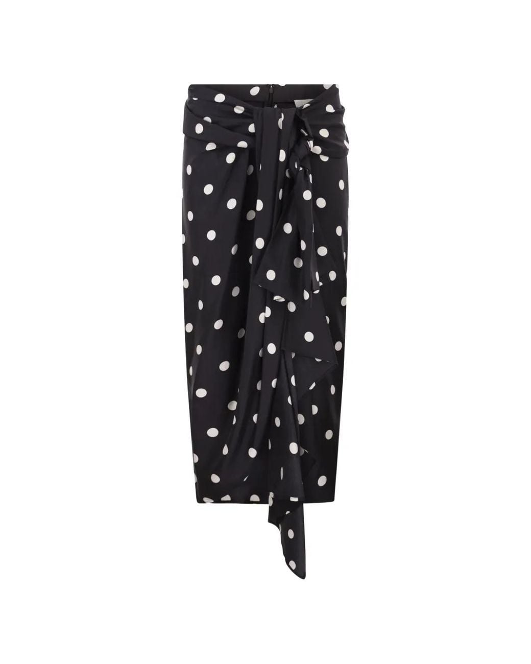 Sportmax Black Polka-Dot Bow Skirt