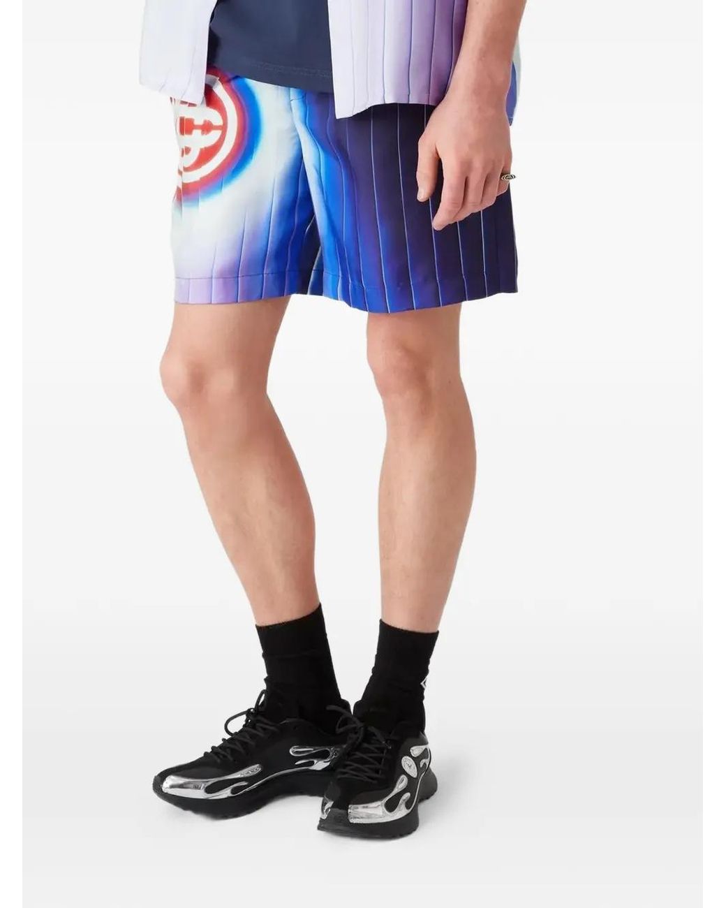 Casablanca Blue Shockwave Silk Shorts for men