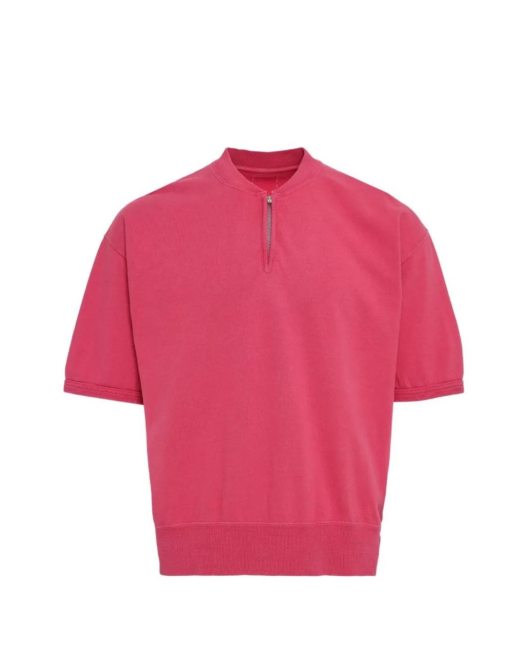Visvim Pink Half-Zip Short-Sleeve for men